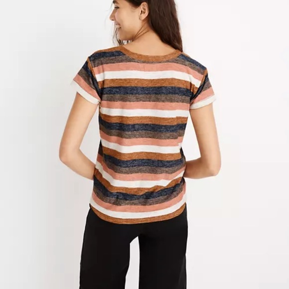 Madewell | Textured Tee in Stripe - Picture 2 of 11
